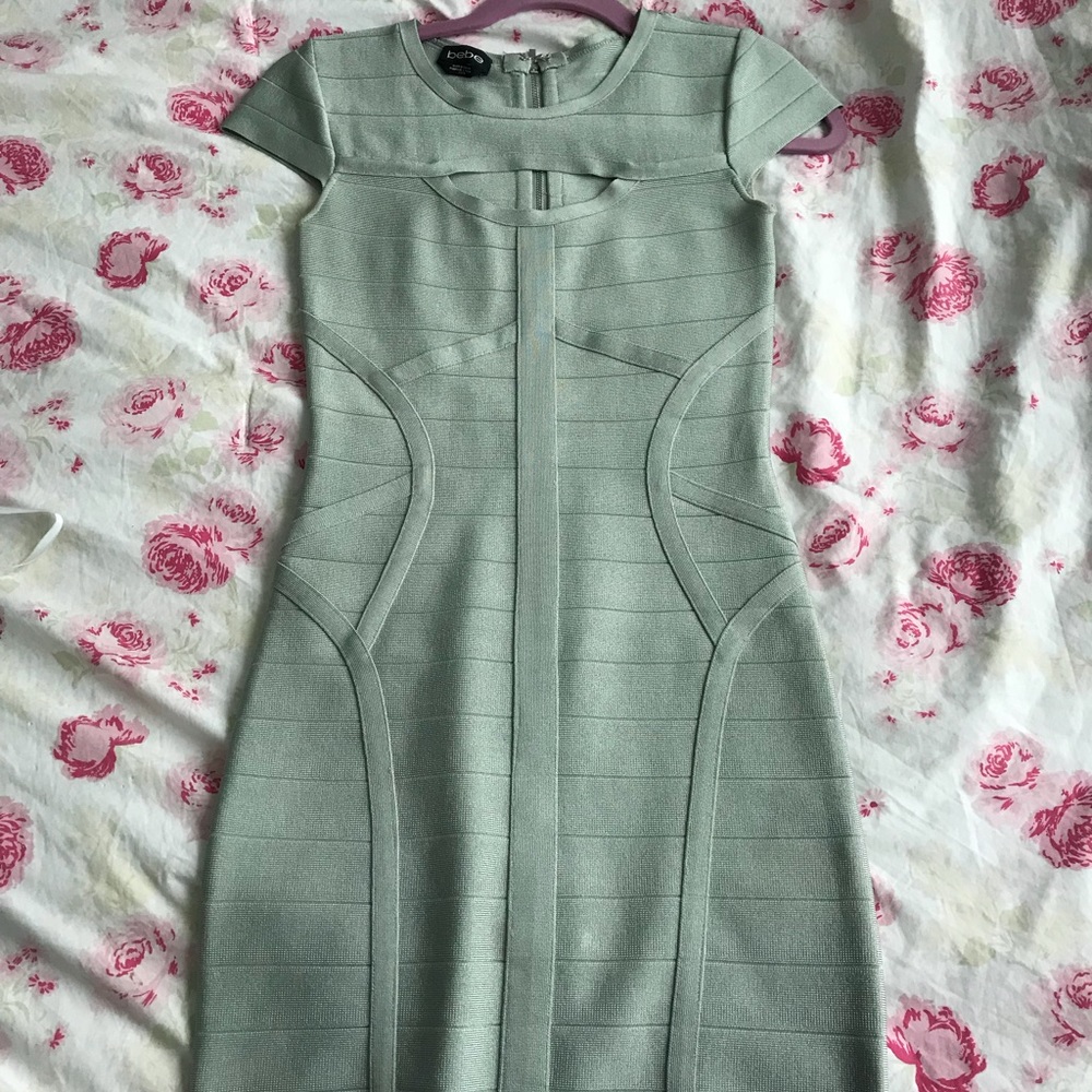 Light green Bebe bandage dress